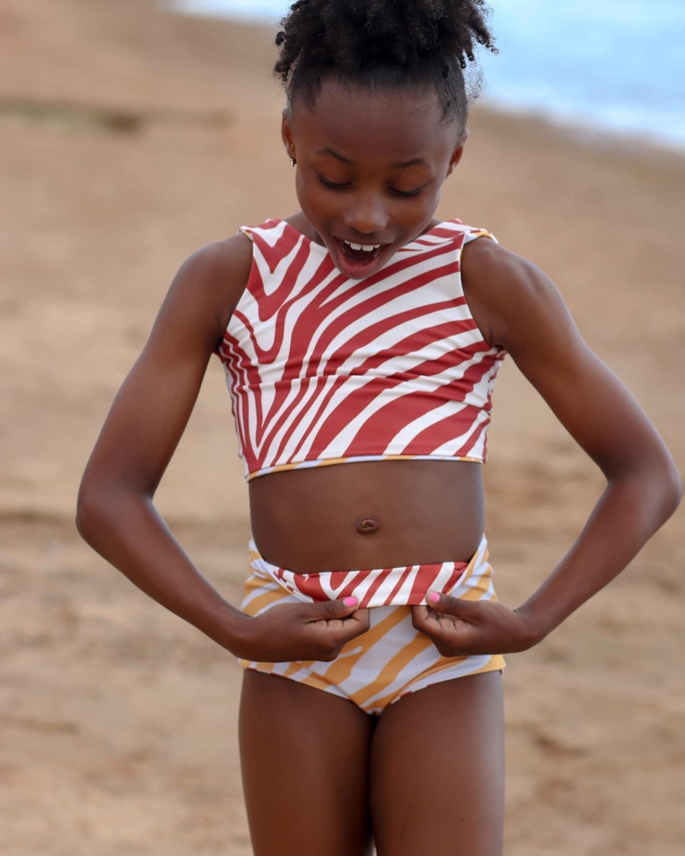 Zebra Reversible Two-Piece Swimsuit
