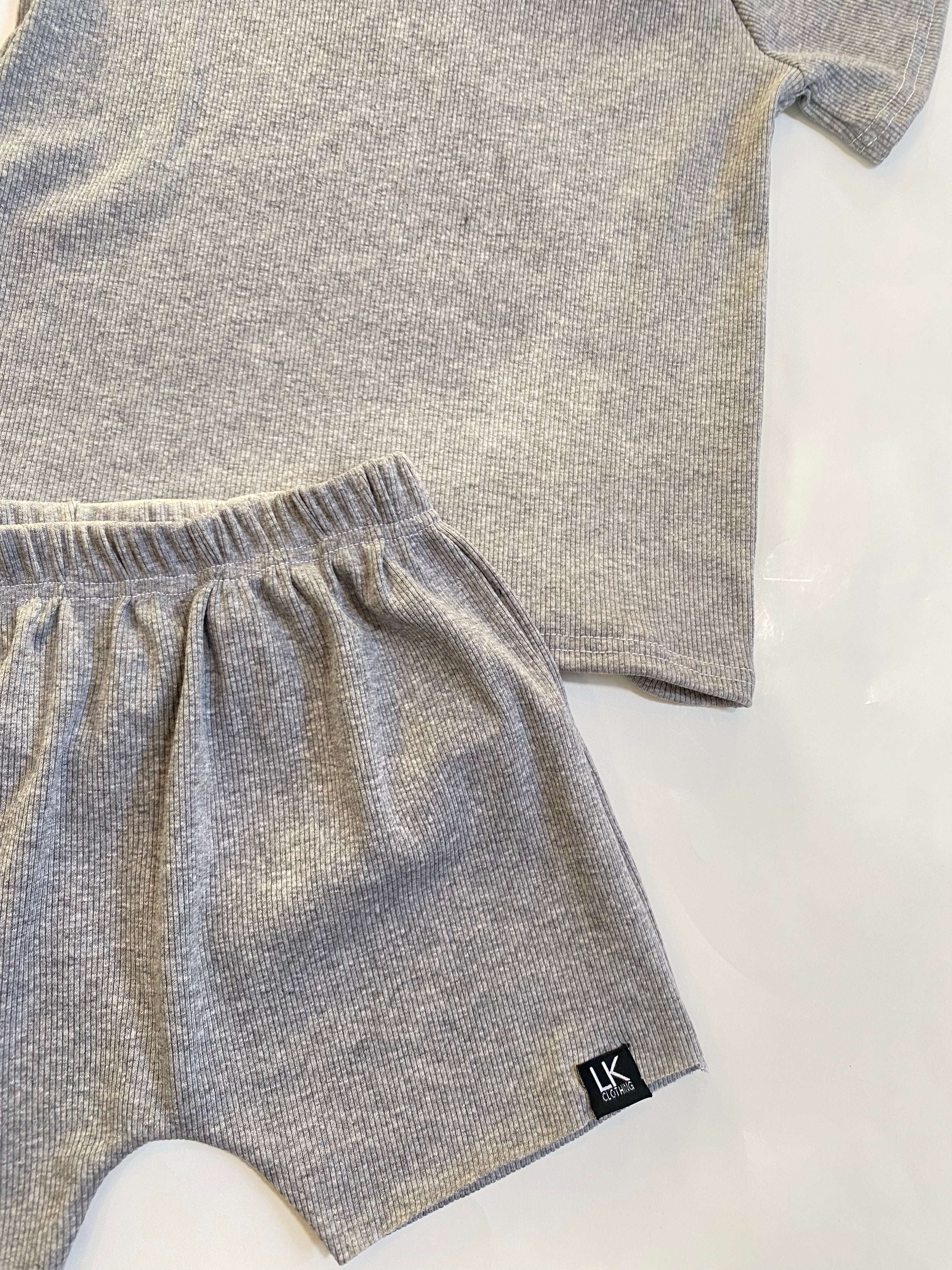 Grey Rib Knit Set (3 bottom options)