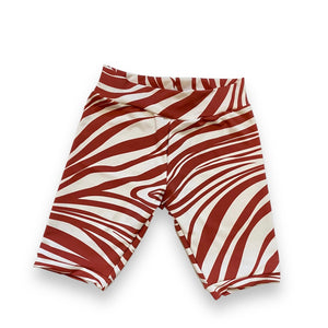 Brick Red Zebra Swim Shorts